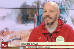 Il Presidente nazionale AIGAE Davide Galli in diretta durante il TG2 ITALIA di Pasquetta 2019